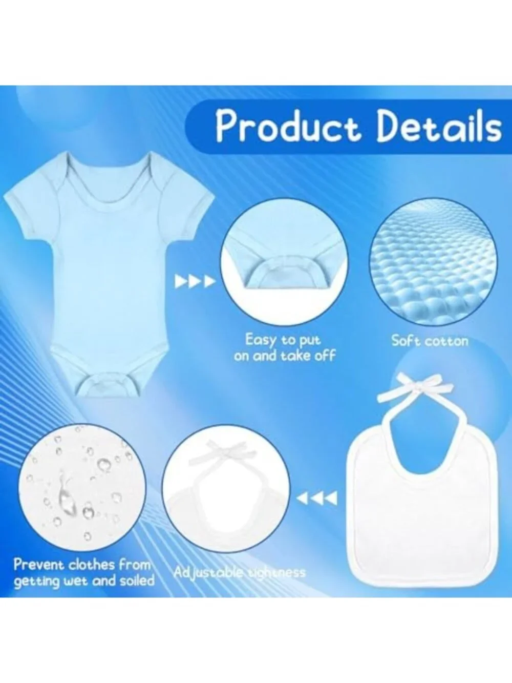 DIY Baby Bibs & Bodysuit Set - 60/110/220 Pcs for Baby Shower Games & Gifts